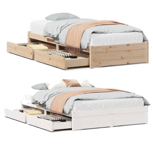 Massivholzbett mit schublade - massivholzbett,